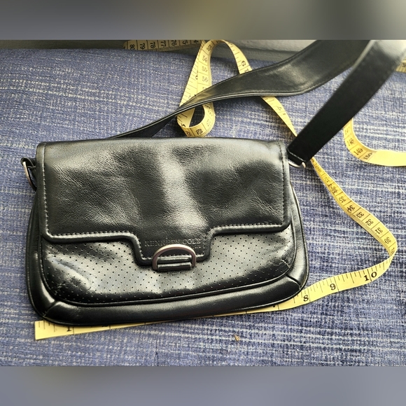 NWOT Y2k kenneth cole black leather shoulder bag - Picture 12 of 14